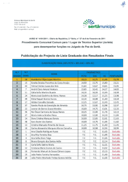 Publicita&ccedil;&atilde;o dos Resultados Finais do Procedimento Concursal