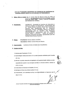 ATA DA 5a REUNIÃO oRDINÁRIA DO cONsELHO DE