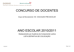 concurso de docentes ano escolar 2010/2011