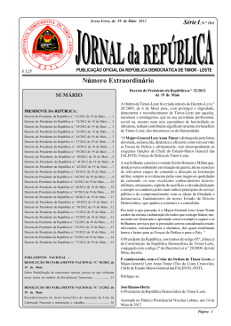 Série I, N.° 18A - Jornal da República