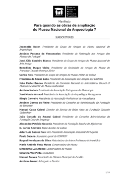 Subscritores obras MNA  - Museu Nacional de Arqueologia