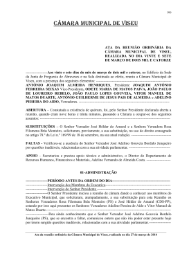 acta da reuni&atilde;o ordin&aacute;ria da c&acirc;mara municipal de viseu, realizada