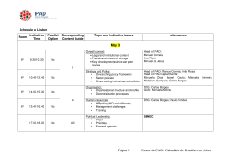 Exame do CAD - Calendario de Reunioes em Lisboa