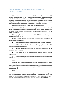 empregadores com matr&iacute;cula cei cadastro da matr&iacute;cula no cei