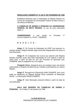 Resolu&ccedil;&atilde;o CONSEPE N&ordm; 14 de 1999