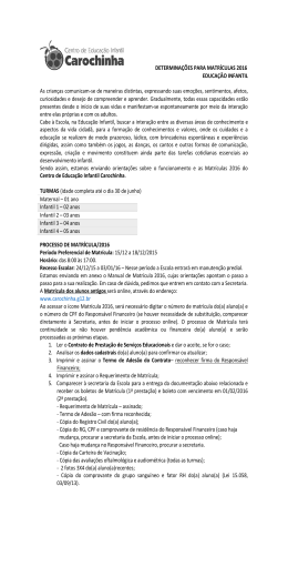 Determina&ccedil;&otilde;es para Matricula