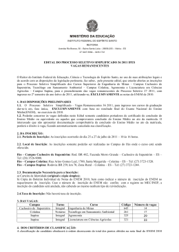 EDITAL DO PROCESSO SELETIVO SIMPLIFICADO 36 2011 IFES