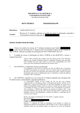 PRESIDÊNCIA DA REPÚBLICA Controladoria