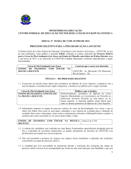 Pós Filosofia EDITAL LATO SENSU
