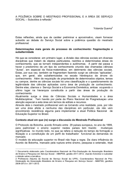 A POL&Ecirc;MICA SOBRE O MESTRADO PROFISSIONAL E A &Aacute;REA DE
