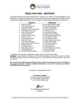 RESULTADO FINAL - MESTRADO