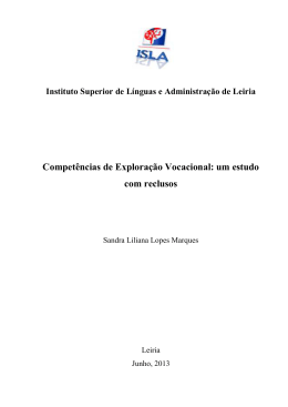 Competências de Exploração Vocacional: um estudo com