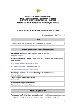 Produ&ccedil;&atilde;o Cientifica - Instituto de Estudos Superiores Militares