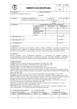 EMENTA DA DISCIPLINA - Faculdade de Forma&ccedil;&atilde;o de Professores