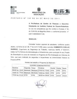 PORTARIA N°1_95 DE 04 DE MAIO DE 2011. A Pró-Reitora