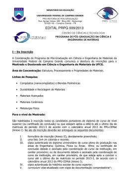 EDITAL PRPG 009/2013 - Universidade Federal de Campina Grande