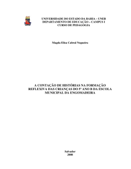 a conta&ccedil;&atilde;o de hist&oacute;rias na forma&ccedil;&atilde;o reflexiva das crian&ccedil;as