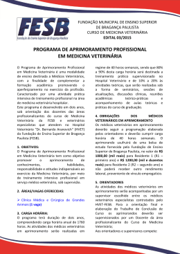 programa de aprimoramento profissional em medicina veterin&aacute;ria
