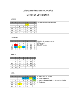 Calendário de Extensão 2015/01 MEDICINA VETERINÁRIA