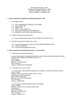 Termo de Participação no SiSU (Cursos, pesos e nota - Unifal-MG