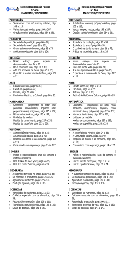 Roteiro Recupera&ccedil;&atilde;o Parcial 5&ordm; Ano MATUTINO/VESPERTINO