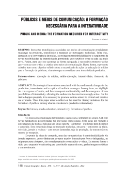 P&uacute;blicos e meios de comunica&ccedil;&atilde;o: a forma&ccedil;&atilde;o