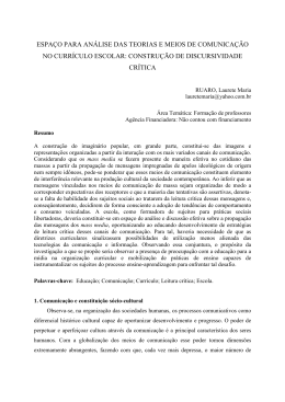 espa&ccedil;o para an&aacute;lise das teorias e meios de comunica&ccedil;&atilde;o