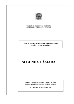 SEGUNDA CÂMARA - Tribunal de Contas da União