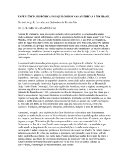 experincia histrica dos quilombos nas amricas e no brasil