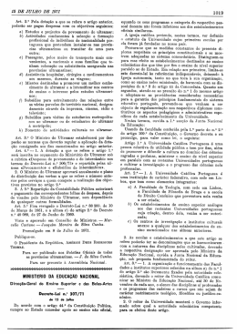 Decreto-Lei n&ordm; 307/71 - Universidade Cat&oacute;lica Portuguesa