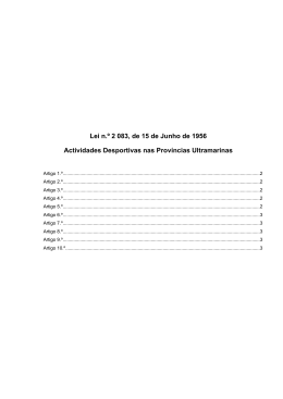 Lei n.&ordm; 2 083, de 15 de Junho de 1956 Actividades Desportivas nas