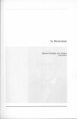 In memoriam Manuel Farinha dos Santos (1923