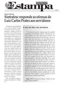 Sintrafesc responde as ofensas de Luiz Carlos Prates aos servidores