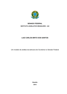 SENADO FEDERAL LUIZ CARLOS BRITO DOS SANTOS Um