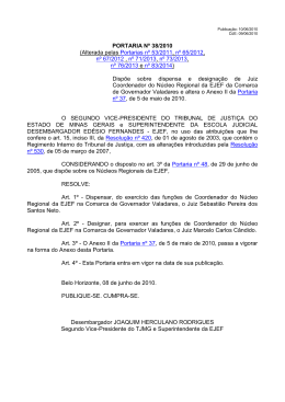 Portarias nº 38/2010 - Tribunal de Justiça de Minas Gerais