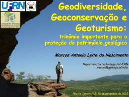 Geodiversidade, geoconservação e geoturismo