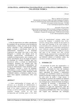 ESTRAT&Eacute;GIA, ADMINISTRA&Ccedil;&Atilde;O ESTRAT&Eacute;GICA E