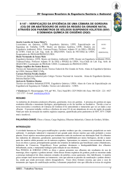 VERIFICA&Ccedil;&Atilde;O DA EFICI&Ecirc;NCIA DE UMA C&Acirc;MARA DE GORDURA