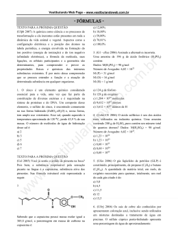 fórmulas - Vestibular