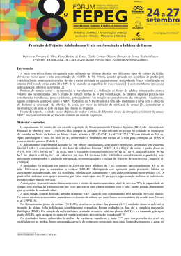 Produ&ccedil;&atilde;o de Feijoeiro Adubado com Ureia em
