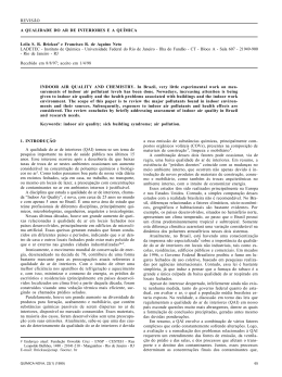 A QUALIDADE DO AR DE INTERIORES E A QU&Iacute;MICA Leila