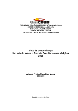 Voto de desconfian&ccedil;a Um estudo sobre o Correio