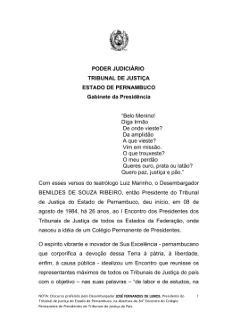 discurso do presidente do TJPE, des. José Fernandes de Lemos