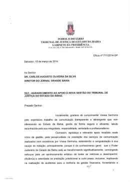 PODER JUDICIÁRIO TRIBUNAL DE JUSTIÇA Do ESTADO DA