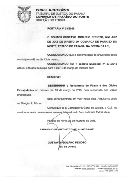 PODER JUDICIÁRIO TRIBUNAL DE JUSTIÇA oo PARANÁ