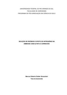 Sele&ccedil;&atilde;o de riz&oacute;bios e efeito do nitrog&ecirc;nio na simbiose com alfafa e
