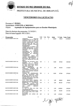 Vencedores e Homologação