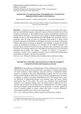 WINNICOTT E O DESAFIO DO ATENDIMENTO A PACIENTES