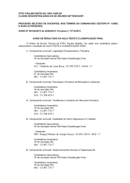 Processo Seletivo de Docentes, nos Termos do Comunicado