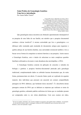 Guia Pr&aacute;tico de Genealogia Gen&eacute;tica Uma breve introdu&ccedil;&atilde;o